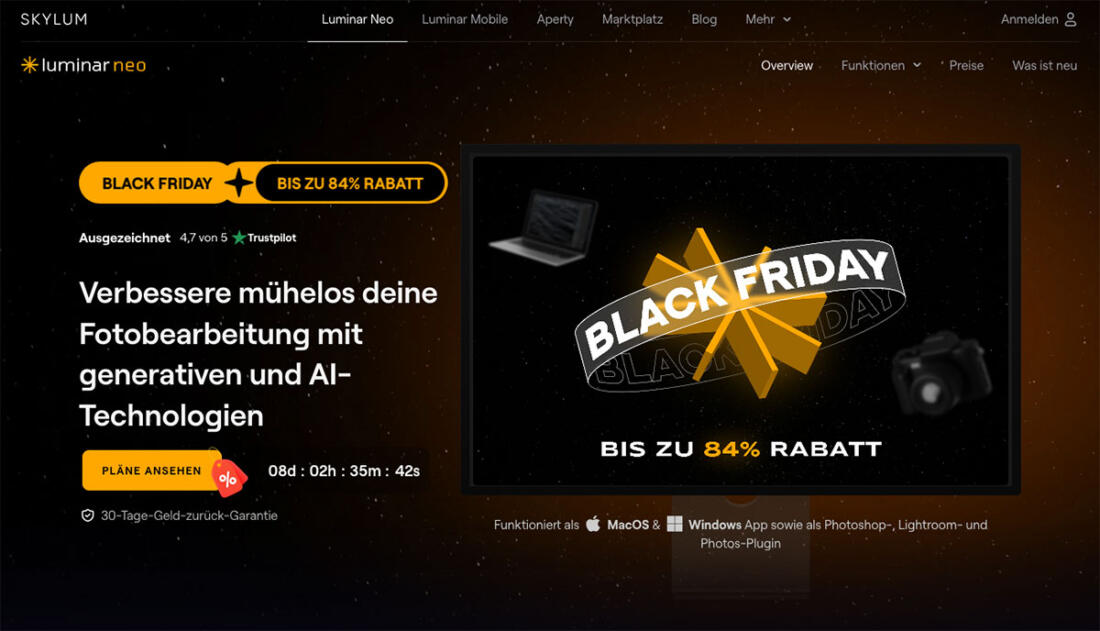 Screenshot Luminar Neo Black Friday