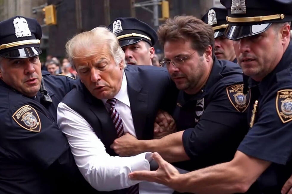 Donald Trump wird von der Polizei abgeführt